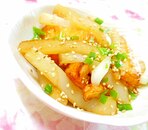 白蒟蒻と薩摩揚げの甘辛醤油炒め